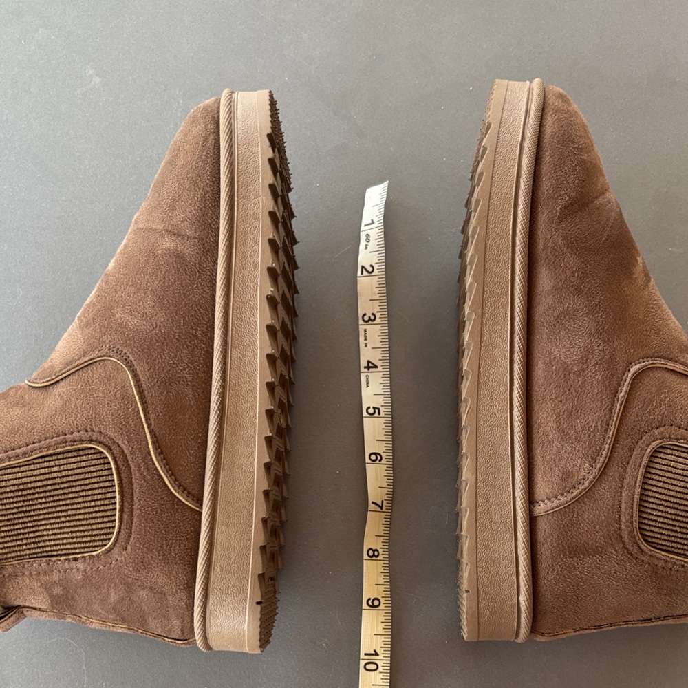 Brown Faux Fur Lined Slip-On Shoes - Picture 2 of 3